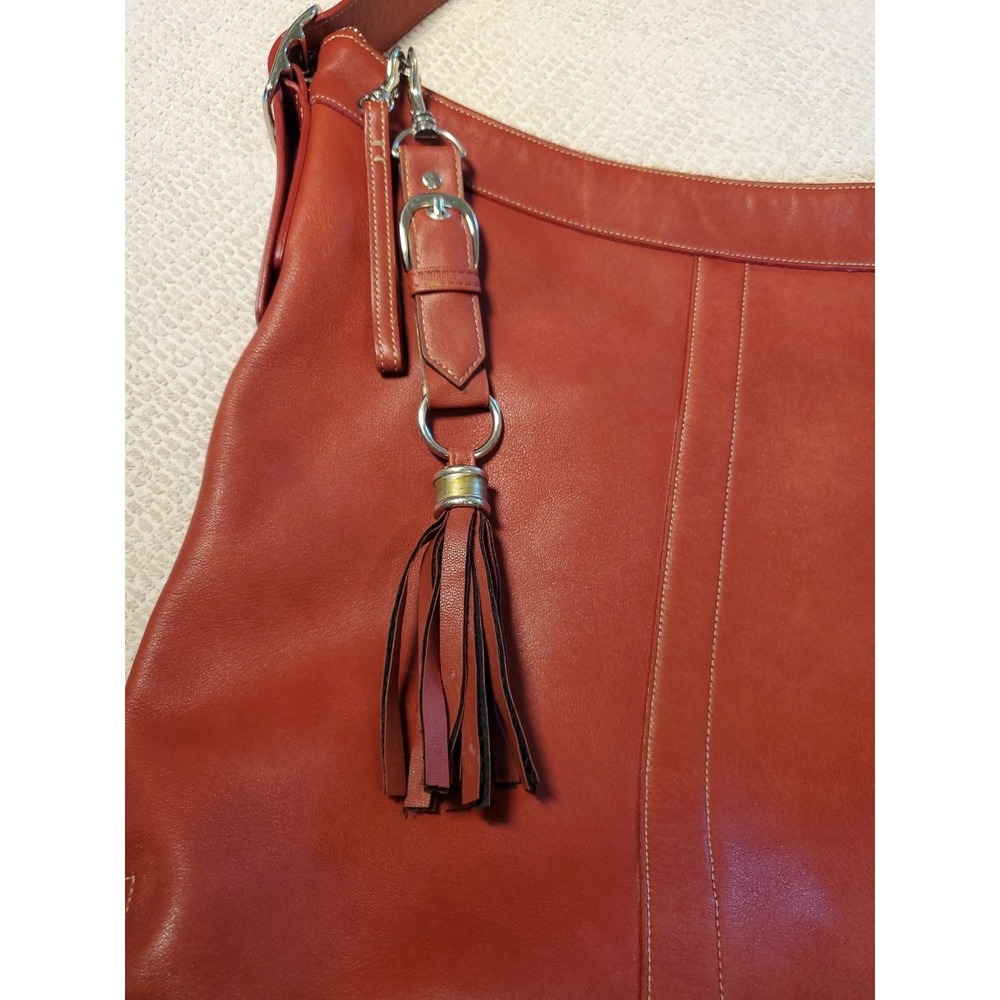 Coach Legacy Hobo Crossbody Bag Vtg 9177 Red Oxblood Duffle W/ Tassel* - Picture 14 of 16